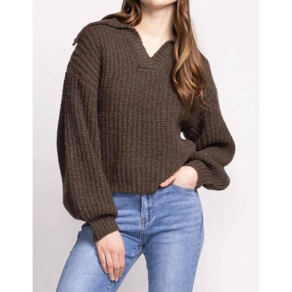 NEW PINK MARTINI sloane sweater in brown